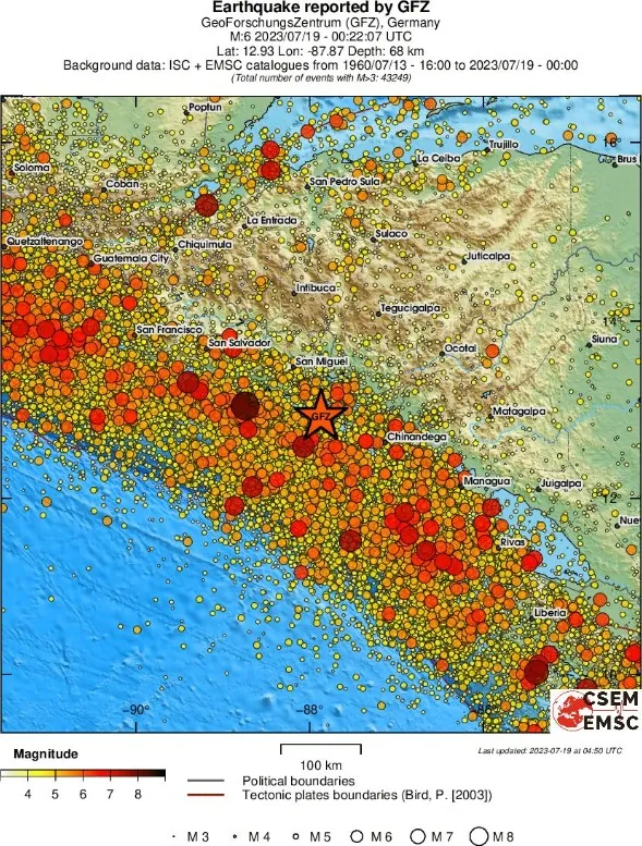 el salvador earthquake july 19 2023 emsc rs