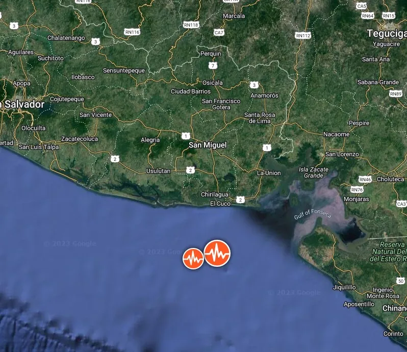 el salvador earthquake july 19 2023 location map bg