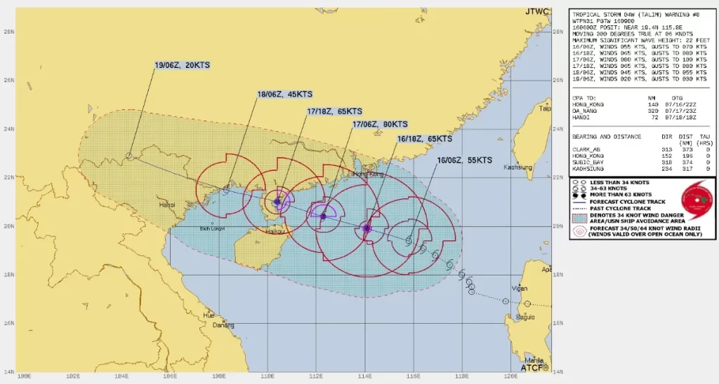 tropical storm talim jtwc fcst 09z july 16 2023
