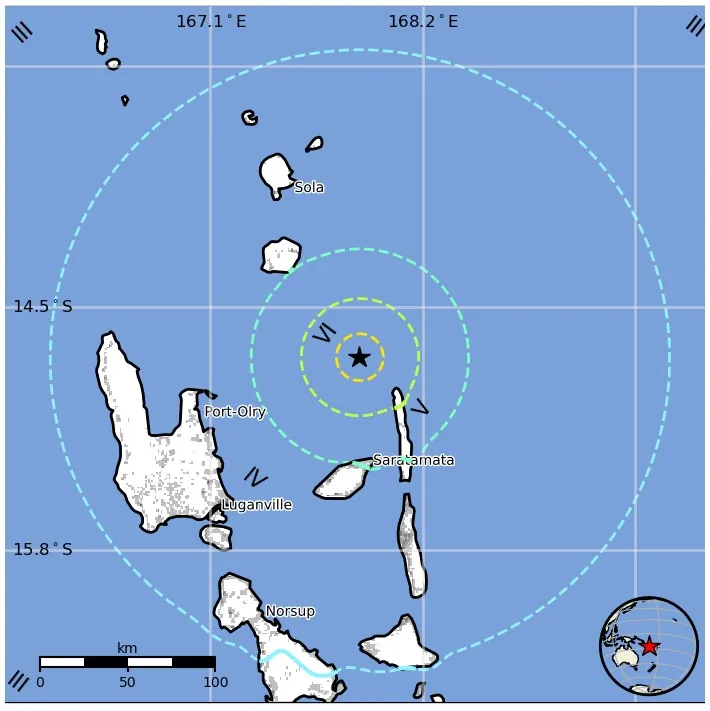 vanuatu M6.4 earthquake july 26 2023 usgs epe