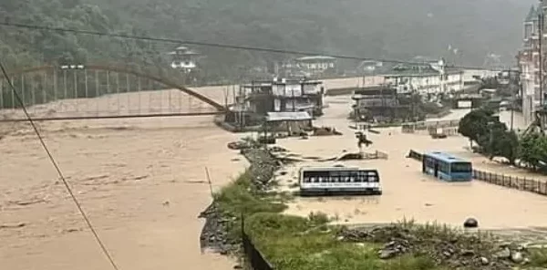 Vehicles, bridges, and buildings washed away as catastrophic floods hit Himachal Pradesh and Uttarakhand, India