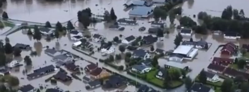 Widespread floods from Glomma River impact downstream regions after dam collapse, Norway