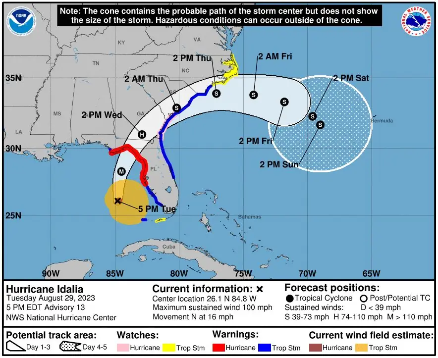 hurricane idalia nhc fcst 21z august 29 2023
