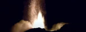 Strong explosive activity, lava fountains at Mount Etna, Italy