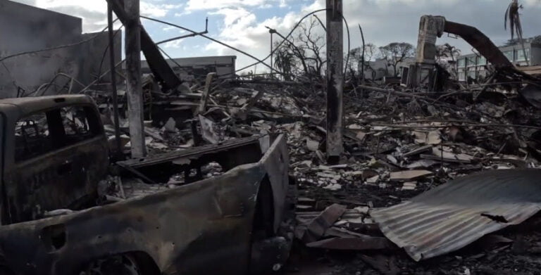 wildfire in lahaina hawaii damage - august 8 and 9 2023