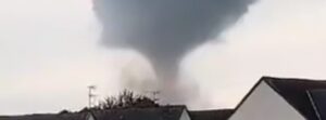 Rare tornado touches down near the towns of Saint-Pierre-des-Landes and Ernée, France