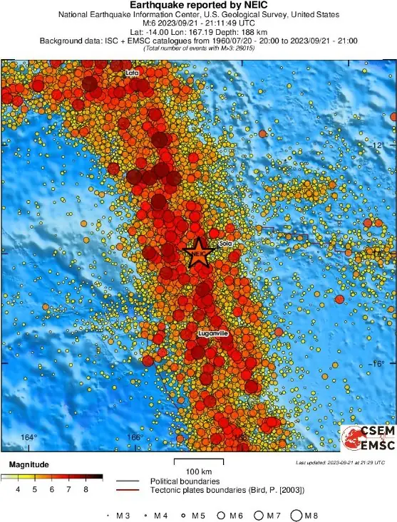 m6.1 earthquake vanuatu september 21 2023 emsc regional seismicity