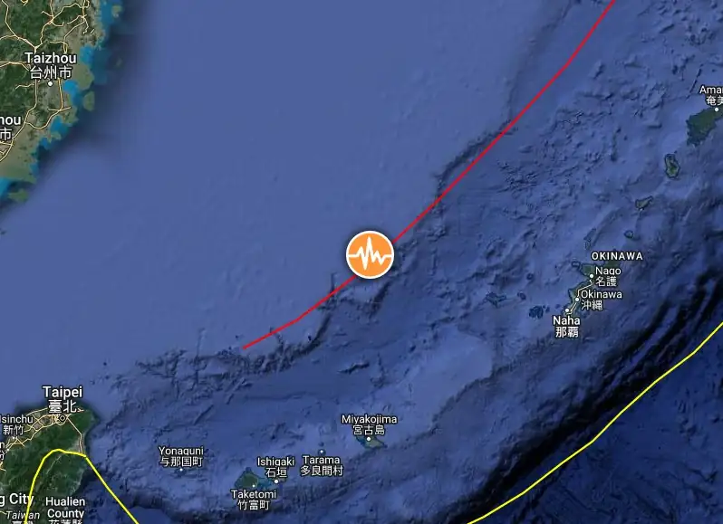 m6.4 earthquake west of okinawa september 18 2023 location map
