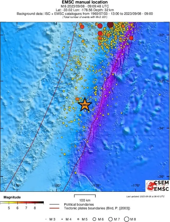 m6.6 earthquake kermadec islands region new zealand september 8 2023 emsc regional seismicity
