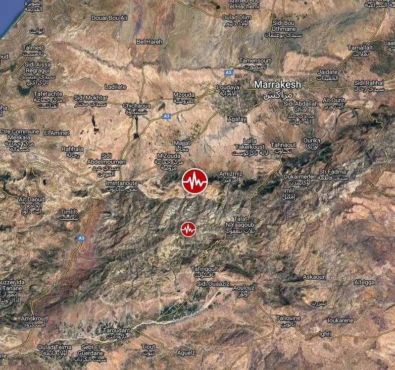 m6.8 earthquake morocco september 8 2023 location map bg