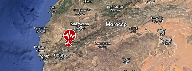 m6.8 earthquake morocco september 8 2023 location map