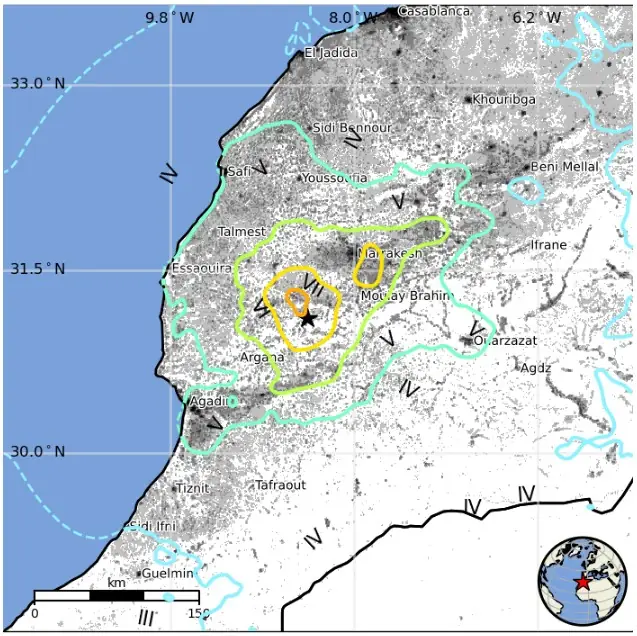 m6.8 earthquake morocco september 8 2023 usgs epe
