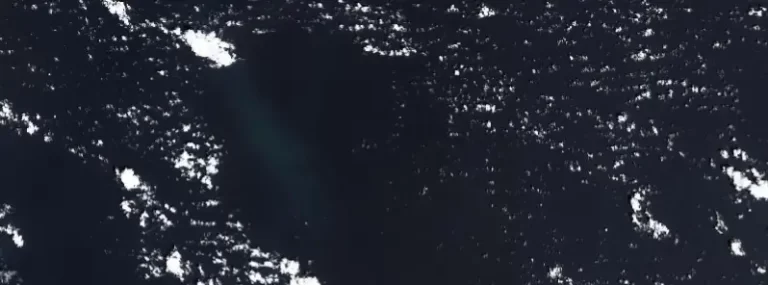 ruby volcano eruption plume seen on september 19 2023 via sentinel-2 satellite