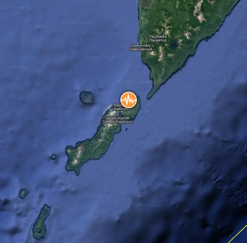 september 1 2023 kuril islands m6.1 earthquake location map bg