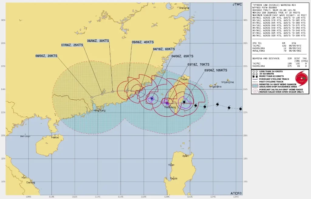 typhoon haikui jtwc fcst 09z september 3 2023