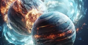 Evidence of cataclysmic planetary collision 1 800 light years from Earth