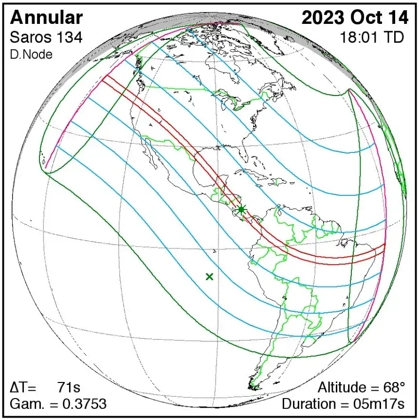 annular solar eclipse of octobre 14 2023 fred espenak
