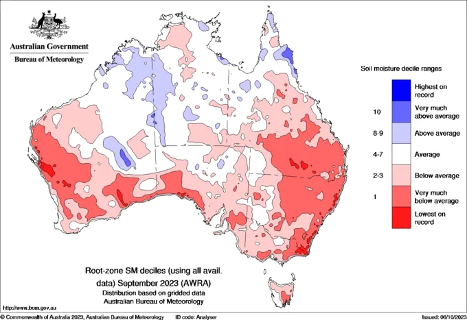 australia lower-layer-soil-moisture september 2023
