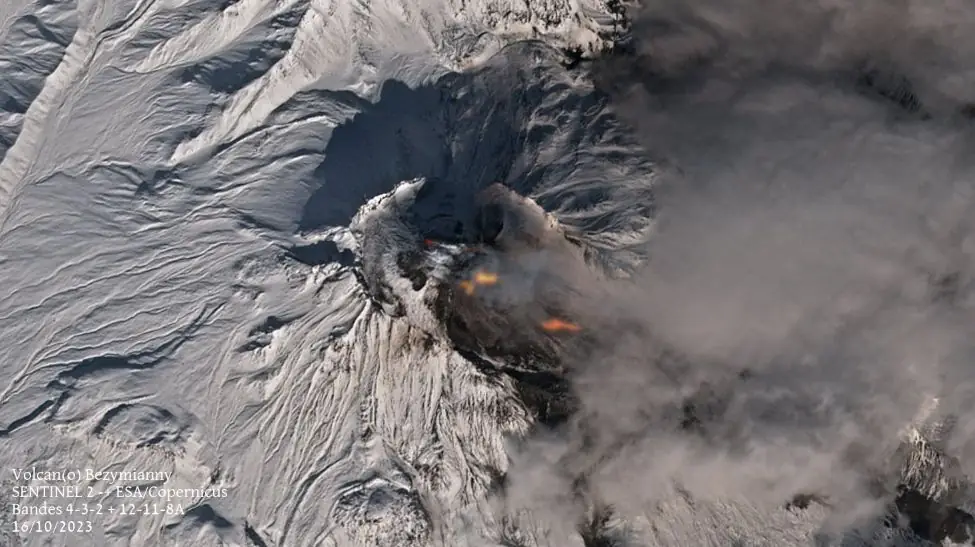 bezymianny volcano on october 16 2023 bg