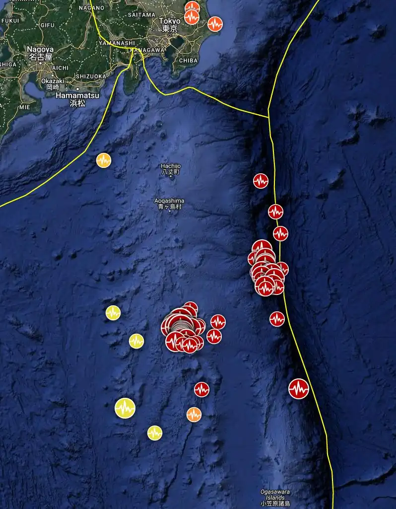 earthquake swarm izu islands october 1 - 9 2023