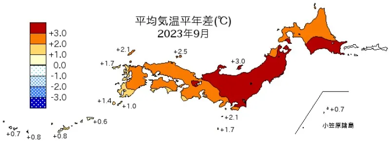 japan temperatures september 2023