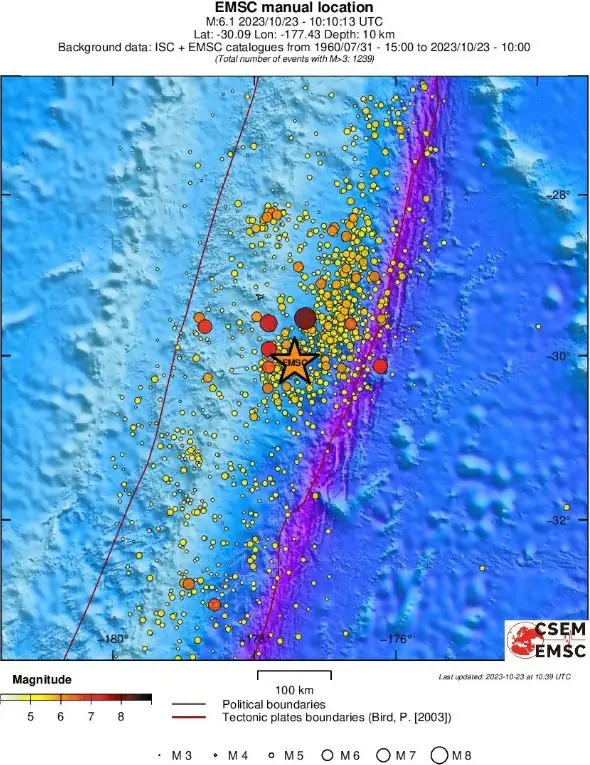 kermadec islands m6.0 earthquake october 23 2023 emsc regional seismicity