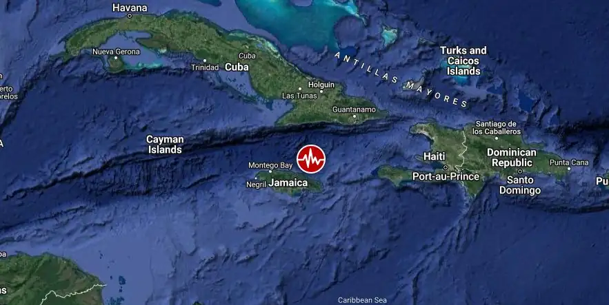 m5.4 earthquake jamaica october 30 2023 location map