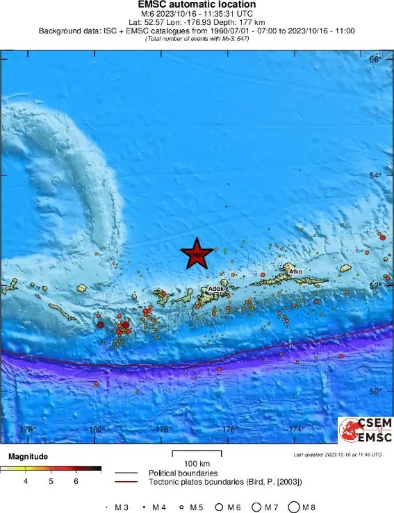 m6.4 earthquake andreanof islands october 16 2023 emsc regional seismicity