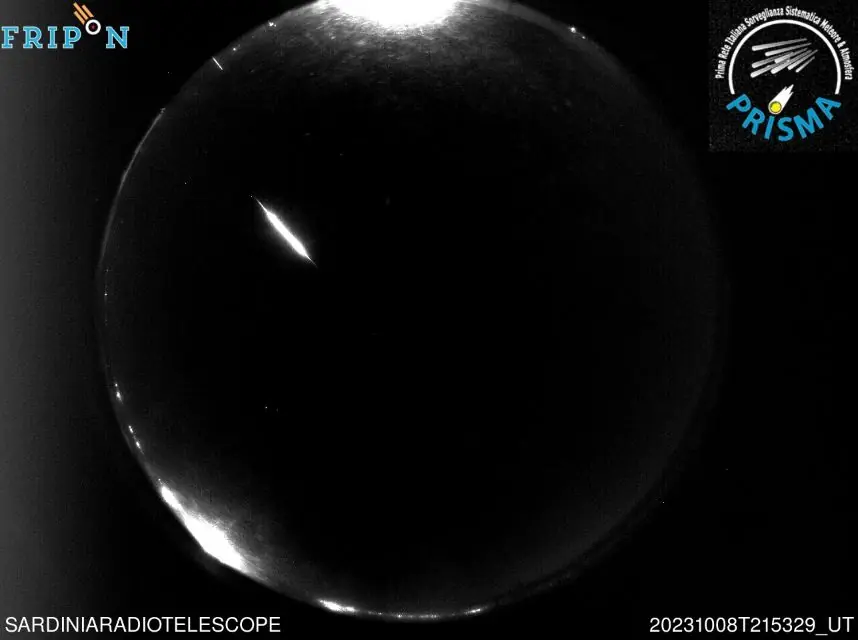 sardinia fireball october 8 2023 prisma camera