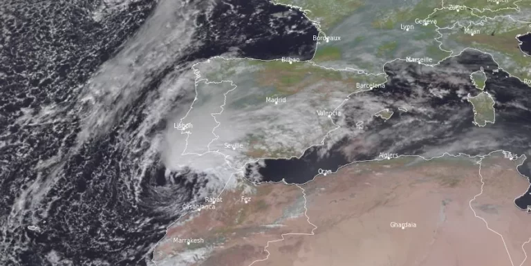 satellite image of storm bernard at 1200 utc on october 22 2023