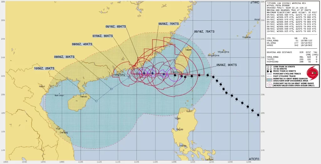typhoon koinu jtwc fcst track 09z october 5 2023