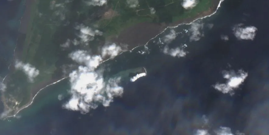 New island forms near Iwo Jima in Ogasawara chain after volcanic activity, Japan