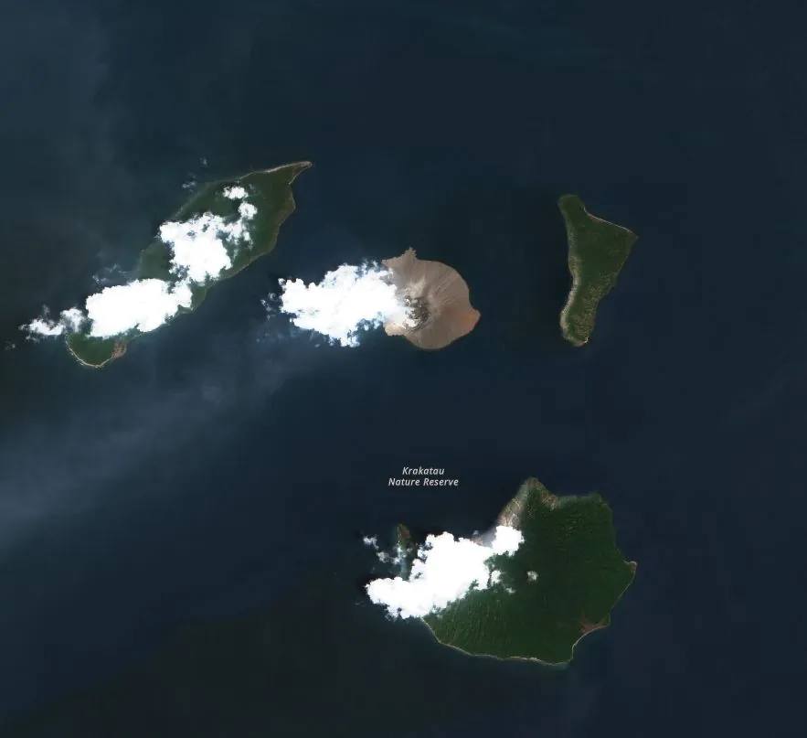 satellite image of anak krakatau volcano on october 31 2023 sentinel-2