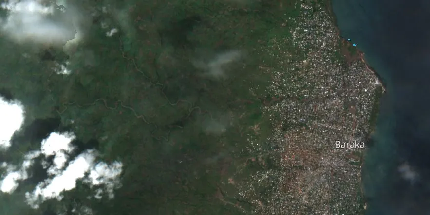 satellite image of baraka city drc on november 18 2023 sentinel-2 f