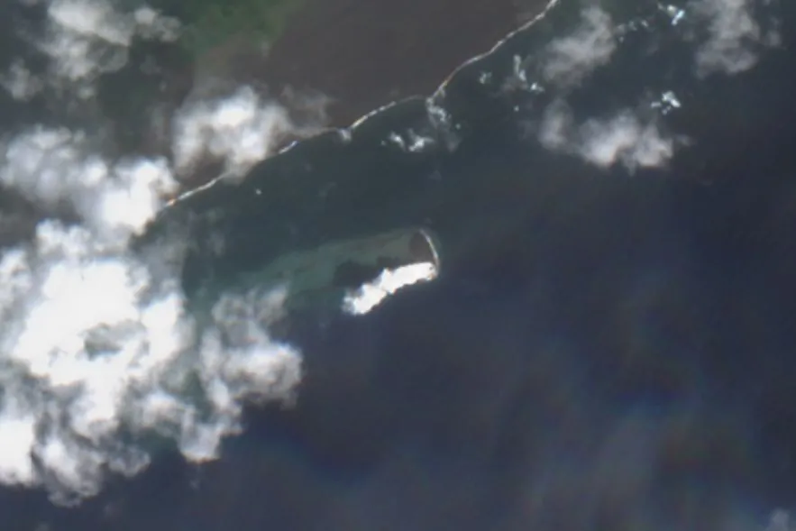 satellite image of new island near iwo jima on november 2 2023 closeup
