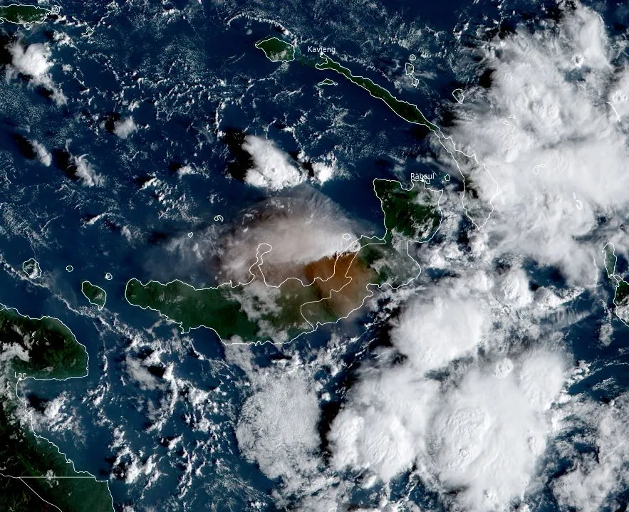 satellite image of ulawun volcano eruption at 2110 utc on november 20 2023