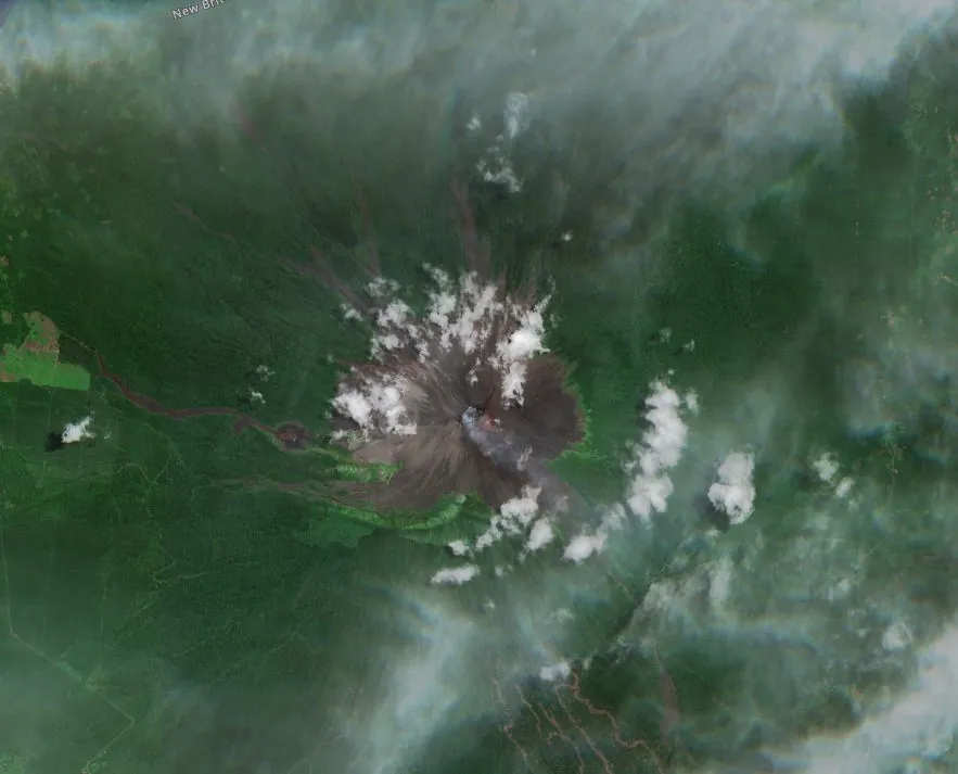 satellite image of ulawun volcano on september 17 2023 sentinel-2 close