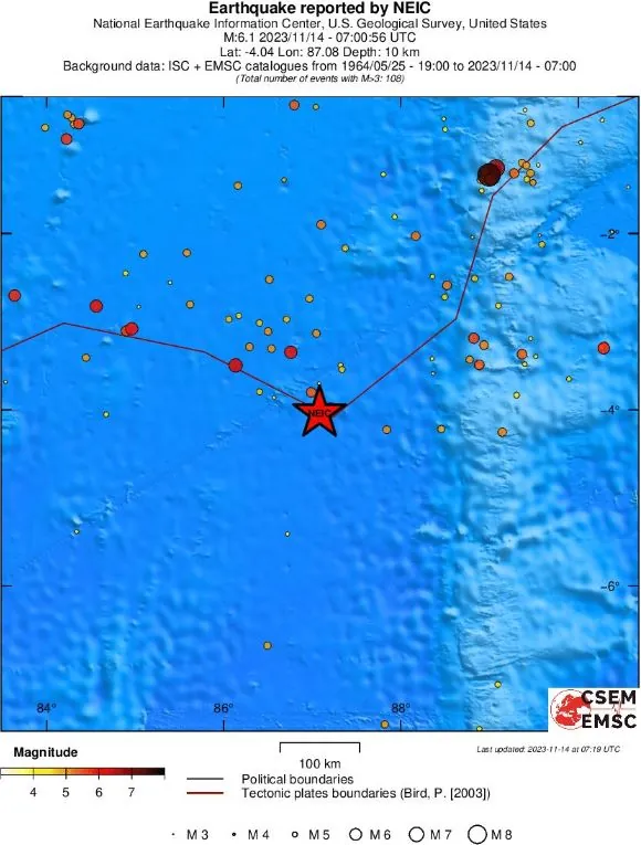 south indian ocean m6.1 earthquake november 14 2023 emsc regional seismicity