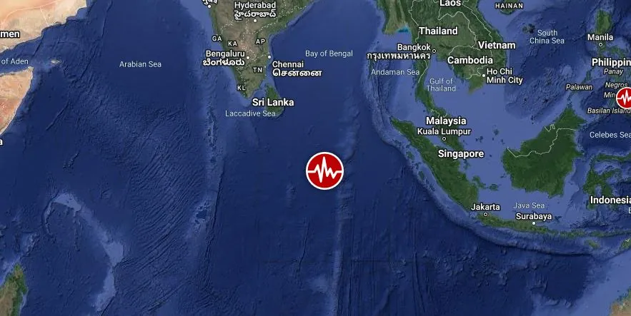 south indian ocean m6.1 earthquake november 14 2023 location map