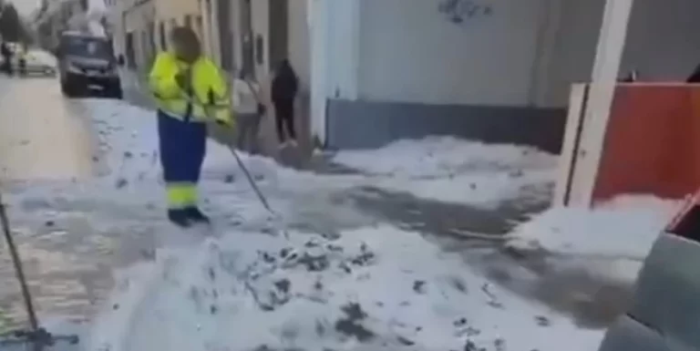 Intense hailstorm hits Menorca, Spain