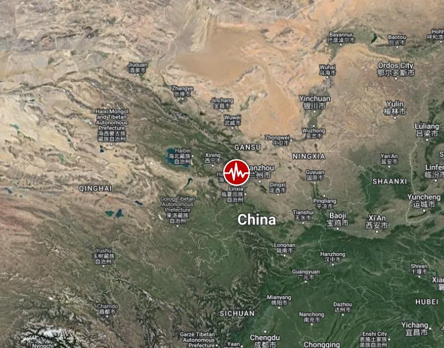 M6.0 earthquake Gansu-Qinghai border region, China december 18 2023 location map z