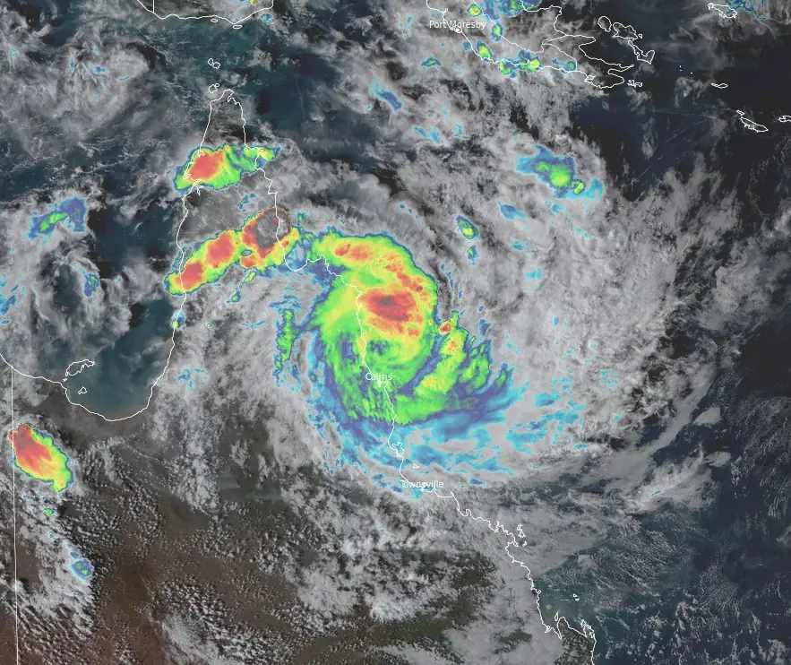 Tropical Cyclone Jasper at 0710z ct+vis on december 13 2023