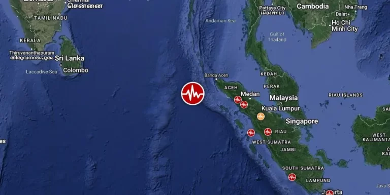 m6.3 (5.9 - 6.6) earthquake off the coast of northern Sumatra Indonesia December 30 2023