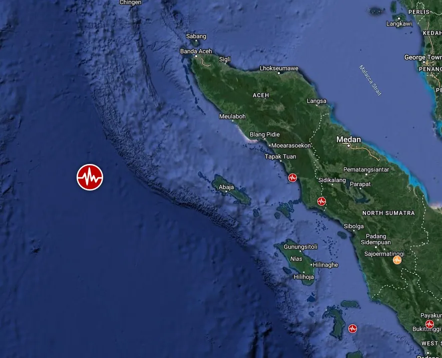 m6.3 (5.9 - 6.6) earthquake off the coast of northern Sumatra Indonesia December 30 2023 z
