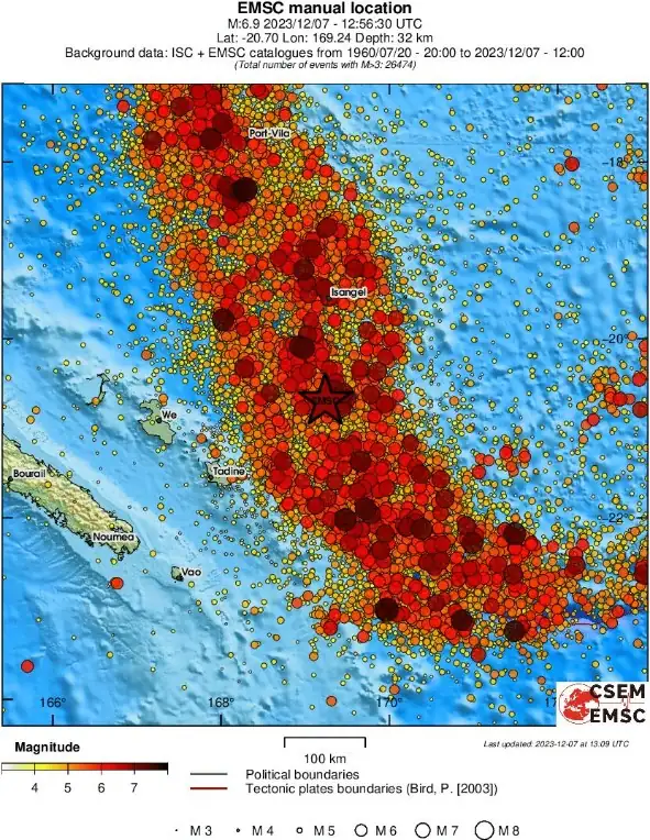 m7.1 earthquake vanuatu december 7 2023 emsc regional seismicity