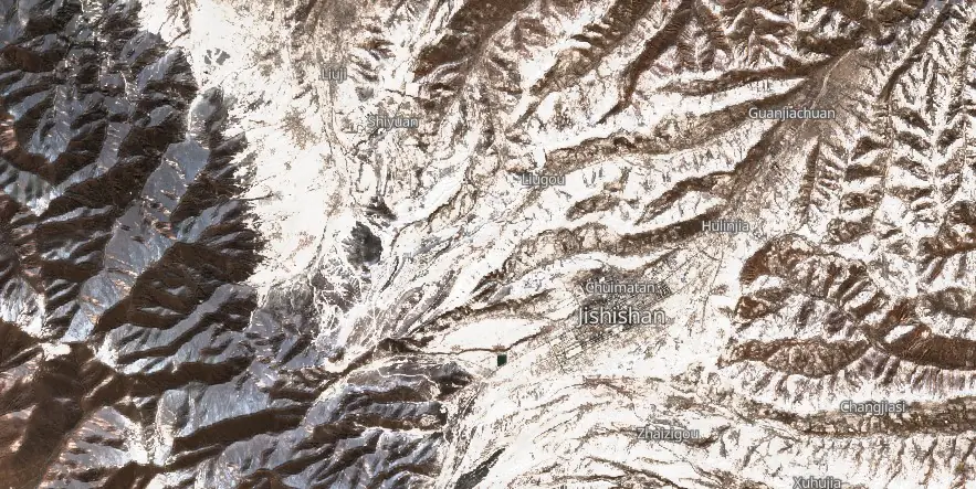 satellite image acquired on december 20 2023 showing epicenter of m6.2 earthquake on december 18 gansu china