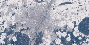Satellite image captures Munich’s snow-covered landscape after historic snowfall