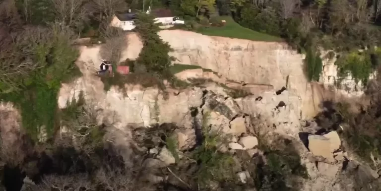 Increased erosion risk on Isle of Wight after historic landslide, U.K.