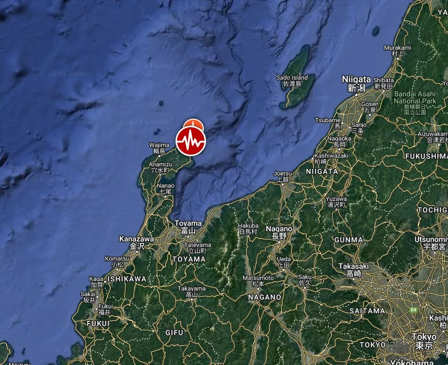 M7.4 earthquake honshu japan janauary 1 2024 location map bg