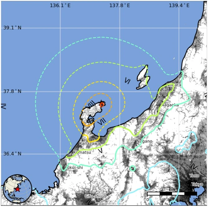 M7.5 earthquake honshu japan janauary 1 2024 usgs epe v2